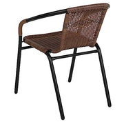 Flash Furniture Dark Brown / Set of 4 / Contemporary Patio Dining Chairs