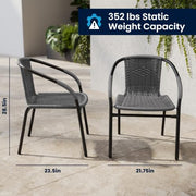Flash Furniture Grey / Set of 2 / Contemporary Patio Dining Chairs