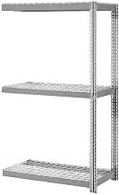 Global Industrial Expandable Add-On Rack 48x18x84 3 Level Wire Deck 1500 lb. Cap Per Level GRY