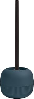 MSV - Gino Blue Toilet Brush - 9,1 x 9,1 x 37,4 cm - Modern and Elegant Design - Long Ergonomic Handle - Sturdy and Splash-Proof Holder - Hygienic and Practical Accessory