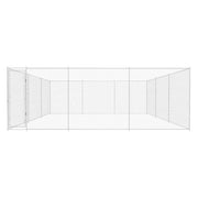 Outdoor Dog Kennel Galvanized Steel 224.4"x224.4"x72. by vidaXL – Alloy Steel, Silver, Model 145034