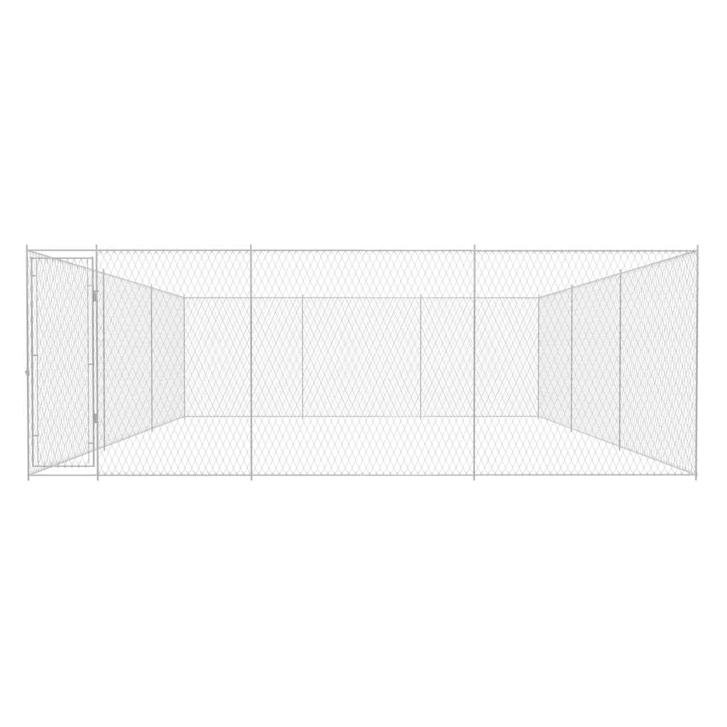 Outdoor Dog Kennel Galvanized Steel 224.4"x224.4"x72. by vidaXL – Alloy Steel, Silver, Model 145034
