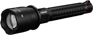 Coast XP40R 8000 Lumen Rechargeable Dual-Power LED Flashlight with POWERiQ™ Real-TIME Display, 5 Light Modes, Ultra View Flood Beam, Push/Pull Focus