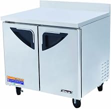Turbo Air TWR36SD 11 cu. ft. Super Deluxe Series Worktop Refrigerator with Efficient Refrigeration System Hot Gas Condensate System High Density PU Insulation and Stainless Shelves: Stainless