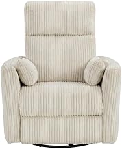 Corduroy Swivel Glider Recliner with 360-Degree Swivel by Starlight Canyon Home – Corduroy, Beige