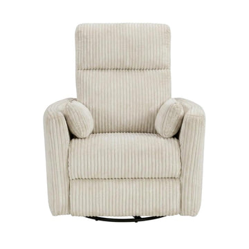 Corduroy Swivel Glider Recliner with 360-Degree Swivel by Starlight Canyon Home – Corduroy, Beige