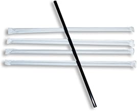 D&W Fine Pack DSJW10 PE 7.75 in. Wrapped Giant Straw, Black - Case of 5000