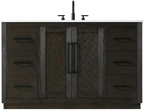 Elegant Kitchen and Bath 54" Single Bathroom Vanity in Chocolate Oak