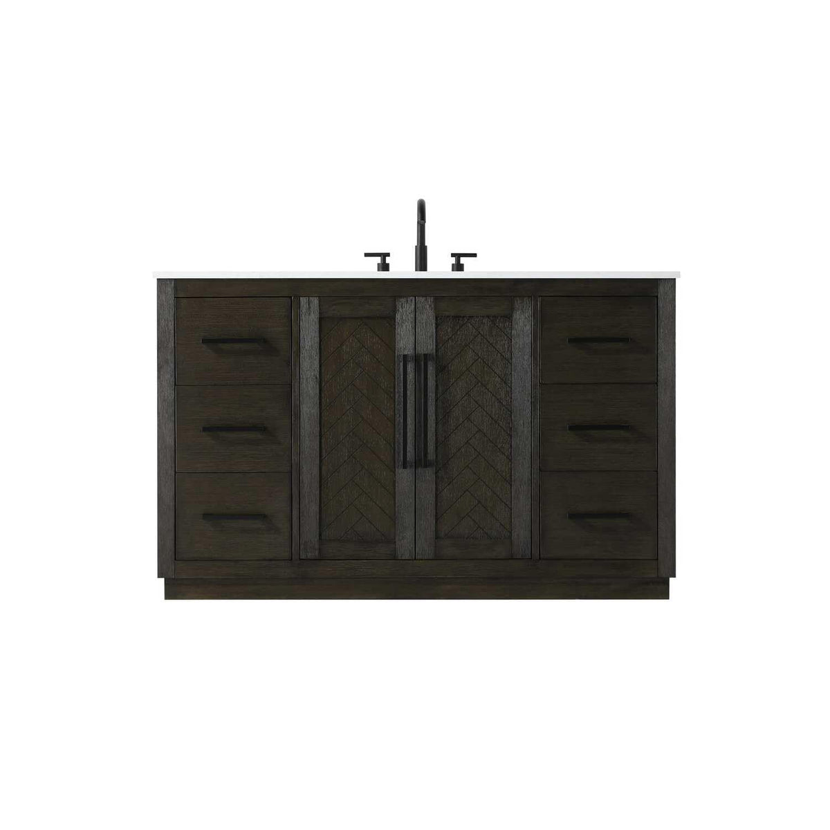 Elegant Kitchen and Bath 54" Single Bathroom Vanity in Chocolate Oak by Elegant Lighting – Wood, Chocolate Oak, Model 5607839