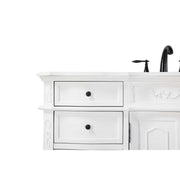 54" Single Bathroom Vanity in Antique White by Elegant Kitchen and Bath – unspecified, Aluminum, White, Model VF10154AW-VW