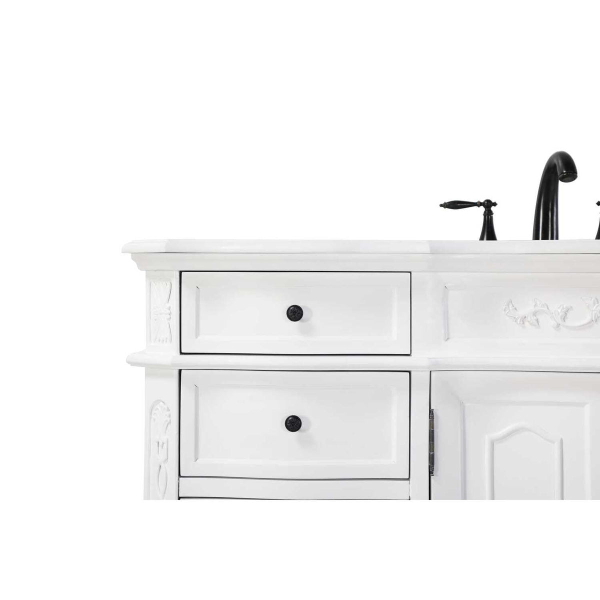 54" Single Bathroom Vanity in Antique White by Elegant Kitchen and Bath – unspecified, Aluminum, White, Model VF10154AW-VW