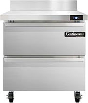 SW32-BS-D Single Section Work Top Refrigerator 32" W, With Back Splash & Drawers