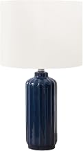 Monarch Specialties I 9870 Lighting, 23" H, Table Lamp, Blue Ceramic, Ivory/Cream Shade, Contemporary, Modern