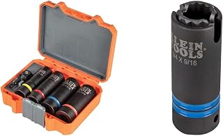 KLEIN TOOLS Impact Socket Set (5-Piece) + Slotted Impact Socket (3/4 and 9/16-Inch)