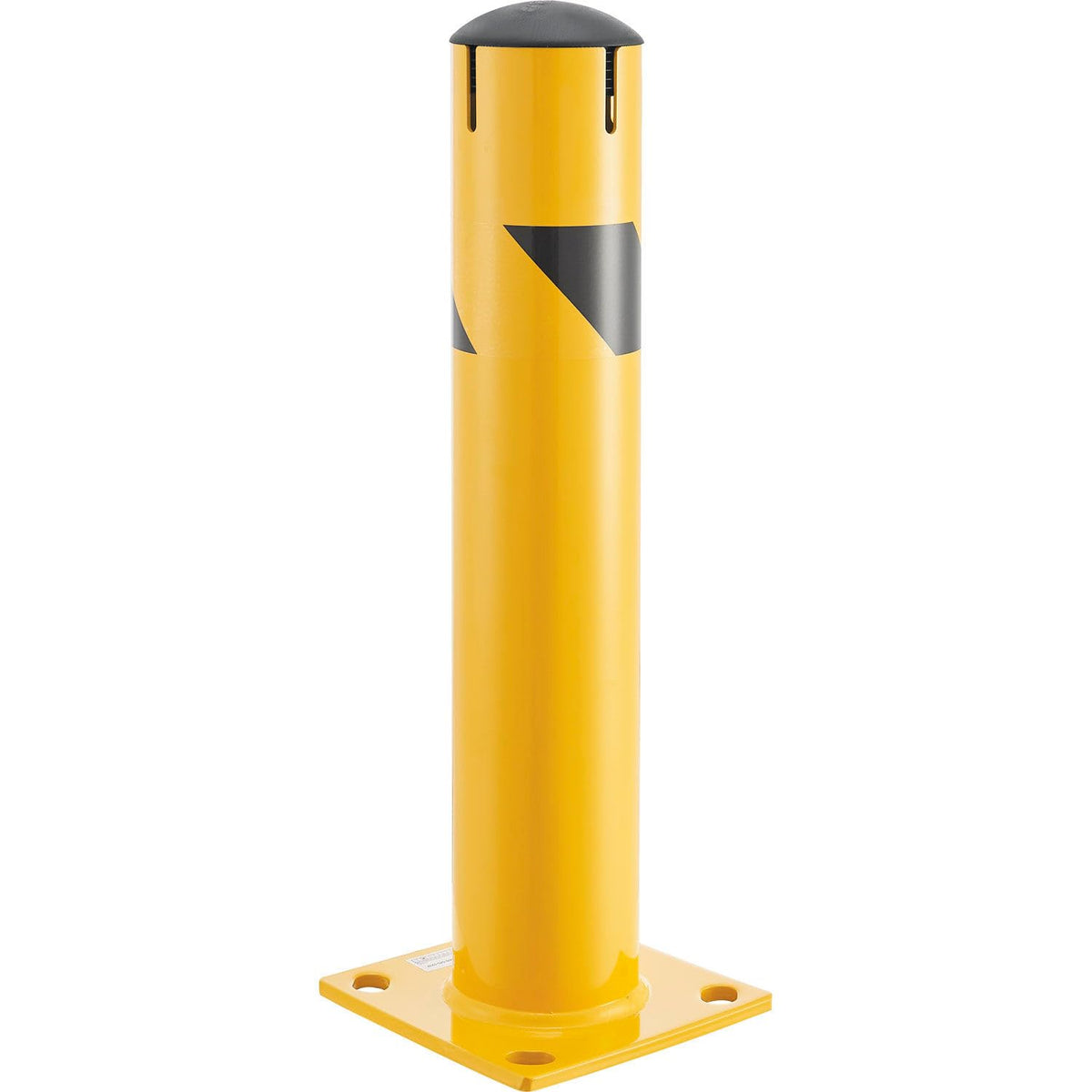 Steel Bollard w/Chain Slots & Removable Cap by Global Industrial – Steel, Yellow, Model 670583