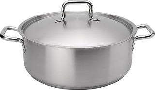 Browne Foodservice Elements 15 Quart Stainless Steel Brazier w/Cover, NSF