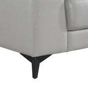 Leather-Upholstered Armchair with Solid Arms by Starlight Canyon Home – Leather, Grey