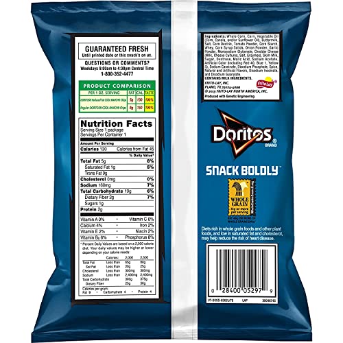 Doritos Reduced Fat Cool Ranch / 72 Count (Pack of 1) / 72 Tortilla