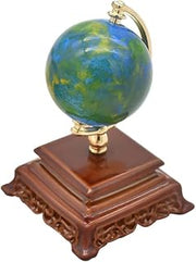 ERINGOGO Scale Blue Desktop Ornament Natural Material Miniature World Globe Accessory for Bedroom Micro House Decoration