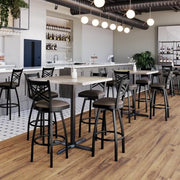 Flash Furniture Mocha Vinyl Seat/Black Metal Frame / Set of 1 / Traditional Barstools