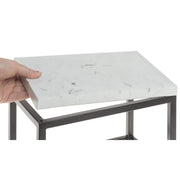 Black Display Riser with Marble Top - 7" H by HUBERT – Metal, Black, Model 73114+14683