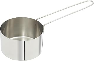 Winco 6" 1-1/2 Cup Stainless Steel Measuring Cup with Wire Handle | Graduated measurements, Stackable design, For liquid and dry ingredients, baking and commercial food prep