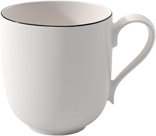 Villeroy & Boch Black Lines Mug with Handle 340 ml White with Black Rim, Dishwasher-Safe, Microwave-Safe, Coffee Cup, Coffee Mug, Cup, Premium Porcelain