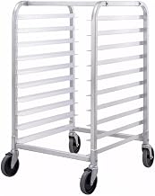 Concasse Commercial Sheet Pan Rack with Brakes – Fits Full-Size Pans – Aluminum Bakery Rack on Wheels for Kitchen, Restaurant, or Bakery Use (10-PANS)