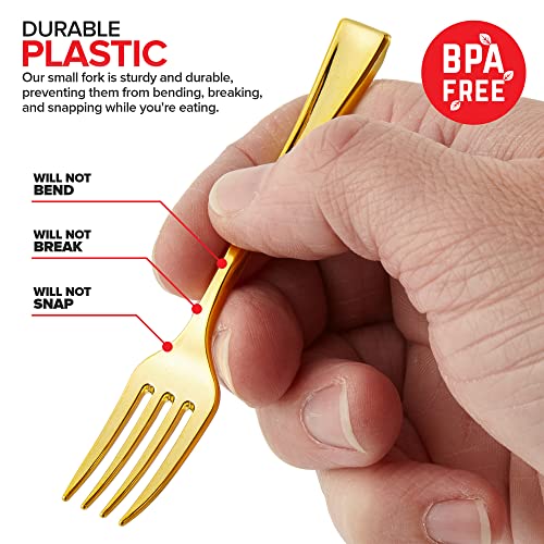 Stock Your Home Mini Fork / Gold / 80 Dessert Forks