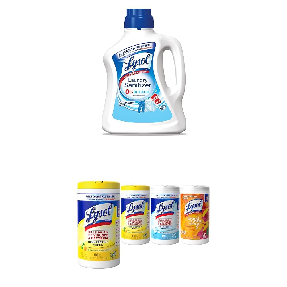 LLS 90 oz. Crisp Linen & Lysol Disinfecting Wipes 4x80 ct. Lemon + Mango + Crisp Linen – Commercial Grade