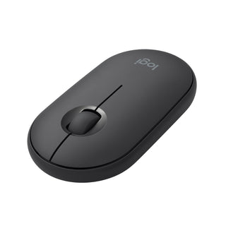 Pebble Wireless Mouse with Bluetooth or 2.4 GHz Receiver - Graphite by Logitech – 4.2" x 2.3" x 1", Graphite,Rubber, Graphite, Model 910-005743