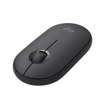 Pebble Wireless Mouse with Bluetooth or 2.4 GHz Receiver - Graphite by Logitech – 4.2" x 2.3" x 1", Graphite,Rubber, Graphite, Model 910-005743