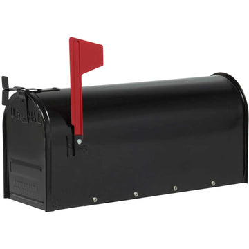 Standard Mailbox by Tapco – 19"L x 8"W x 9"H, Alloy Steel, Black, Model 034-00115