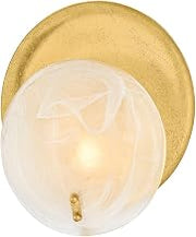 Mitzi Shanette Wall Sconce | Vintage Gold Leaf Finish | Piastra Glass Shade with Soft White Swirls | Sculptural Modern Accent Light | Poetic Textural Wall Fixture | 10.75" W x 12.5" H | H1128101-VGL