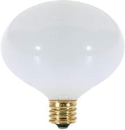 Satco S3260 120V Candelabra Base 25-Watt G16.5 Light Bulb, Gloss White