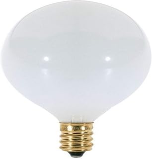 Satco S3260 120V Candelabra Base 25-Watt G16.5 Light Bulb, Gloss White