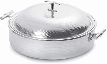 5904H Cook Buffet Collection 4 Quart Induction Chafing Dish, Round, with Lift Off Dome Lid, Hammered Finish