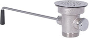 BK Resources BK-LWR-2 Lever Operated Twist Drain with 3.5" Opening and Stainless Steel Strainer, Nickel Plated