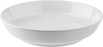 Tablecraft Flynn Collection™ 48 Oz.Round Serving Bowl, White Glossy, 9.5" x 9.5" x 2", Melamine, Durable Lightweight Display Plate for Appetizers, Desserts, Small Portions, Modern Presentation