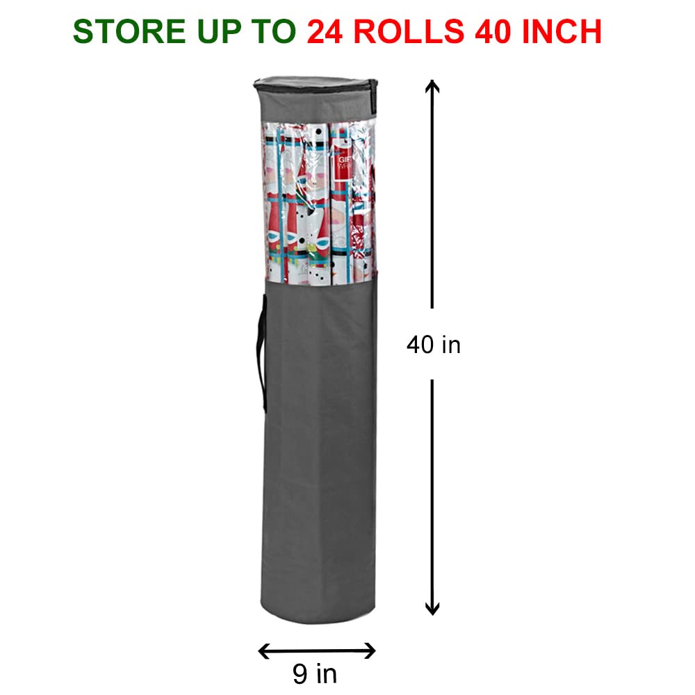 ProPik Wrapping Paper Storage Bag, Holds 25 Rolls 40 Inch, Grey