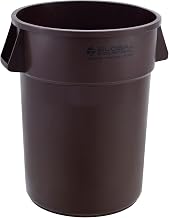 Global Industrial Commercial Round Trash Can, 44 Gallon Capacity, Brown