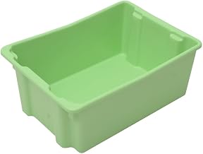Orbis Mint Green Stack-n-Nest Plastic Solid Food Lug - 26"L x 18 1/2"W x 10 1/2"D