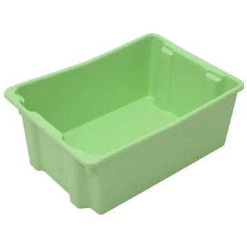 Orbis Mint Green Stack-n-Nest Plastic Solid Food Lug - 26"L x 18 1/2"W x 10 1/2"D by ORBIS-DIVISION OF MENASHA CORP – 26.0 liters, Plastic, Green, Model 14239001103