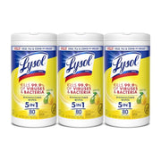 Lysol Lemon and Lime Blossom / 80 Count (Pack of 3) / Yellow Color Disinfectant Wipes