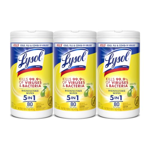 Lysol Lemon and Lime Blossom / 80 Count (Pack of 3) / Yellow Color Disinfectant Wipes