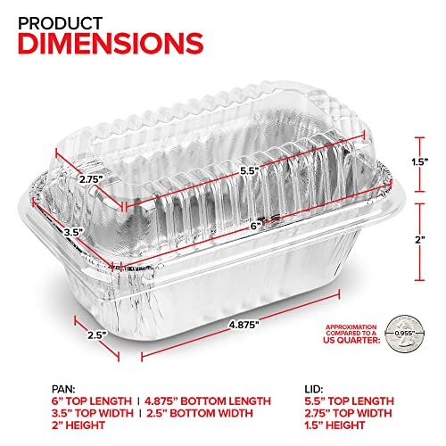 Stock Your Home Pans + Lids / 50 Pack / Silver Loaf Pans