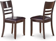 Furnifact Solid Wood Faux Leather-Upholstered Dining Chairs Set of 2, Traditional Upholstered Kitchen and Dining Room Chair Set