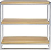HUBERT Cerve Collection 3-Tier Display Stand with Butcher Block Shelves