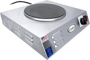 Cadco LKR-220 Countertop Heavy Duty Cast Iron 220-Volt Hot Plate, Stainless Steel, For Commercial Use,18 lbs