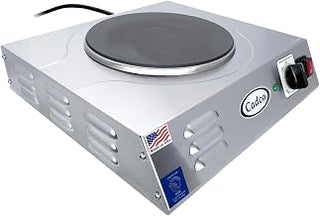Cadco LKR-220 Countertop Heavy Duty Cast Iron 220-Volt Hot Plate, Stainless Steel, For Commercial Use,18 lbs